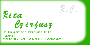 rita czirfusz business card